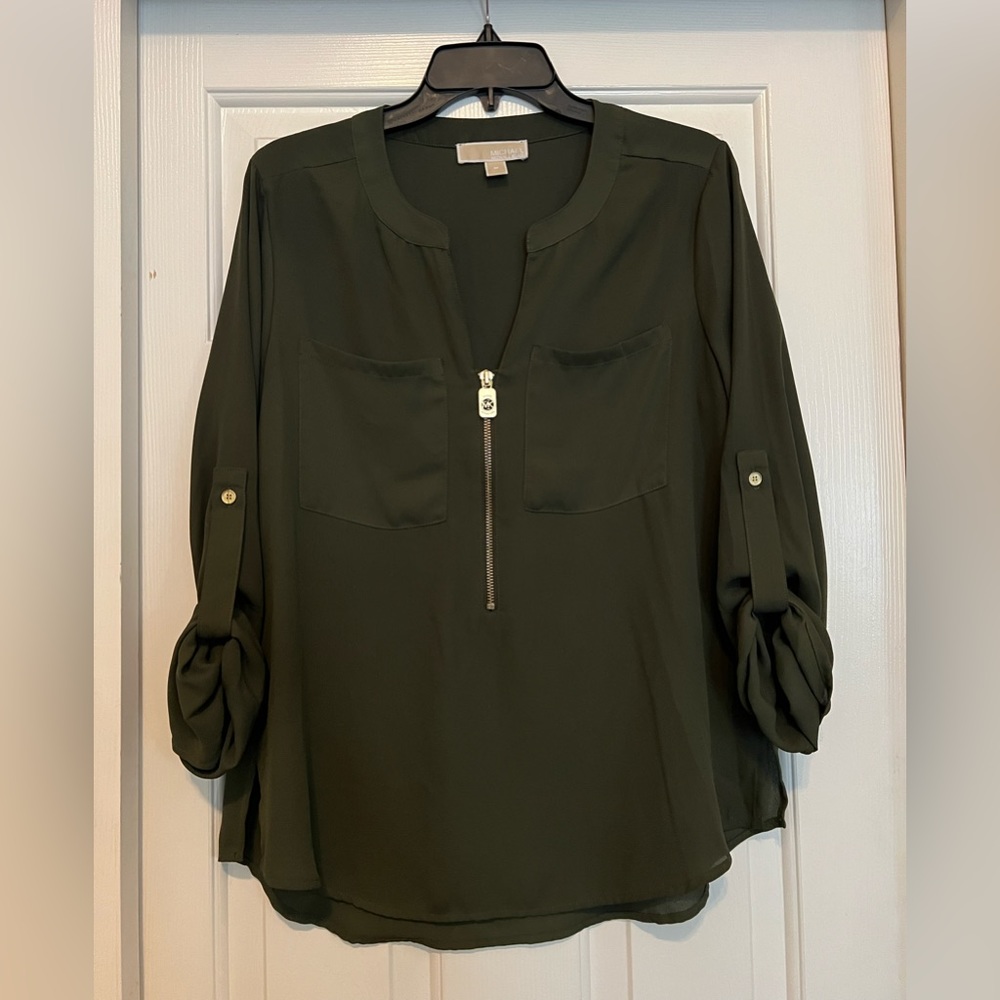 Michael Kors Blouse with gold hardware.